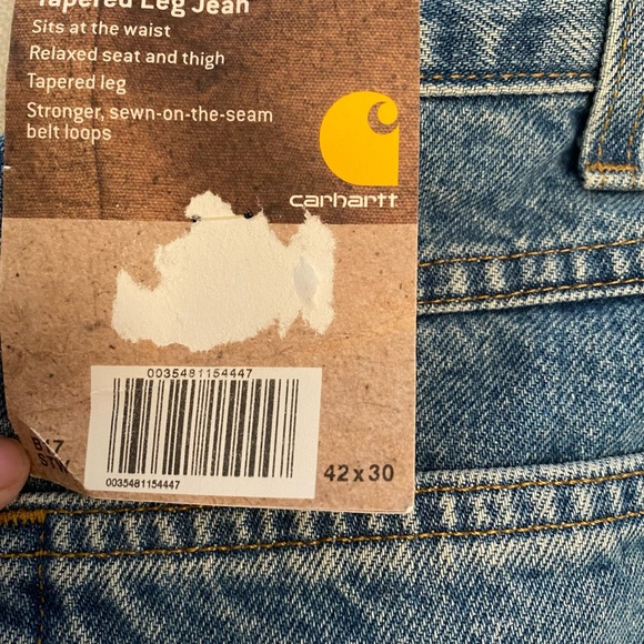 Carhartt B17 STW Relaxed Fit Tapered Leg Mens Jeans- 42x30- Light Wash -NEW - Picture 8 of 9